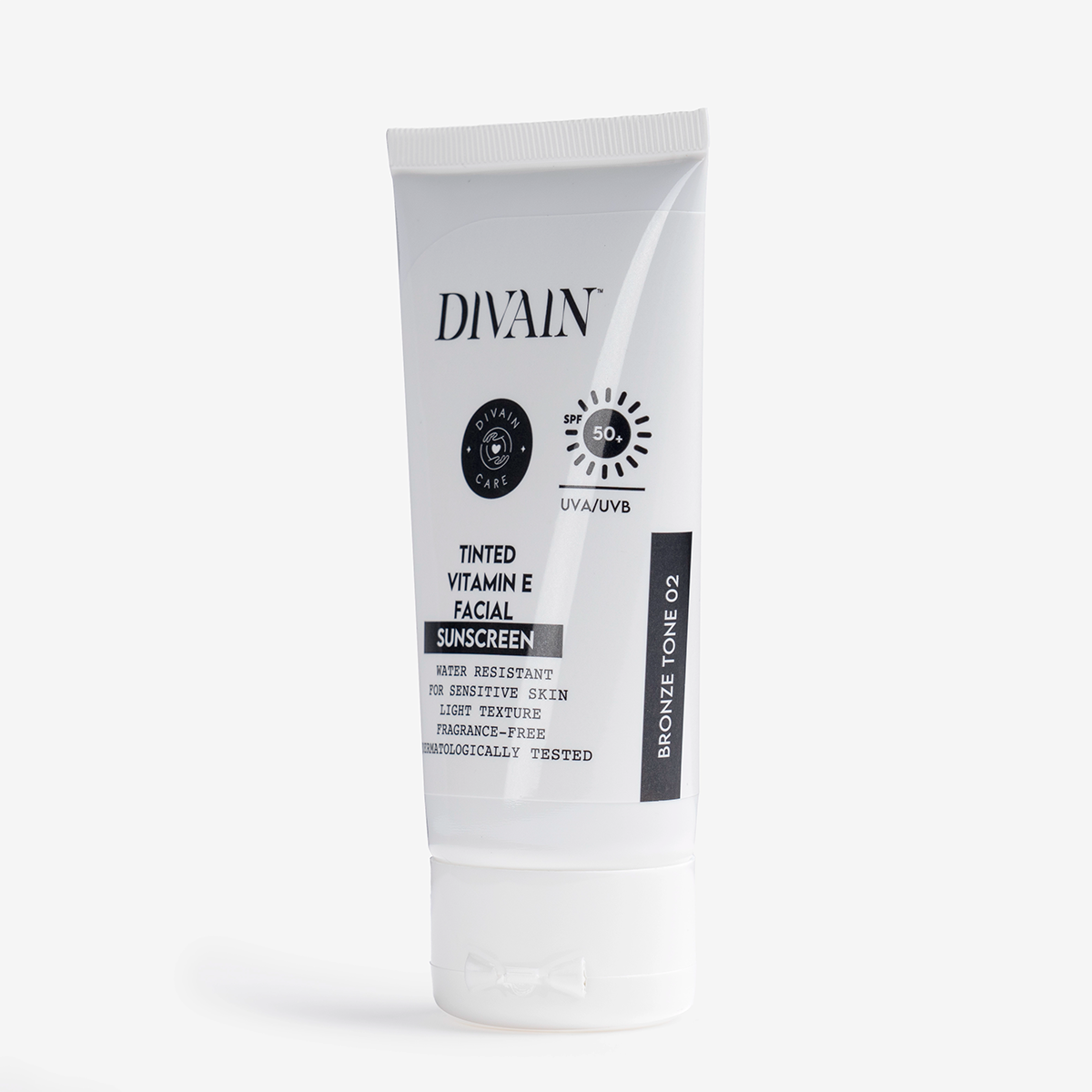 Bote de crema solar facial con tinte oscuro de 50 mililitros divain care