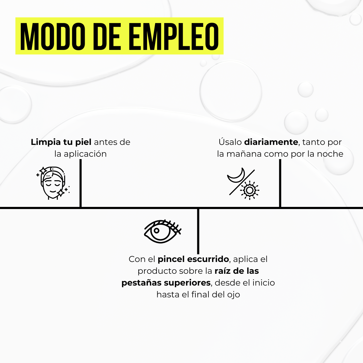 Modo de empleo del serum de pestañas de 3 mililitros divain care

