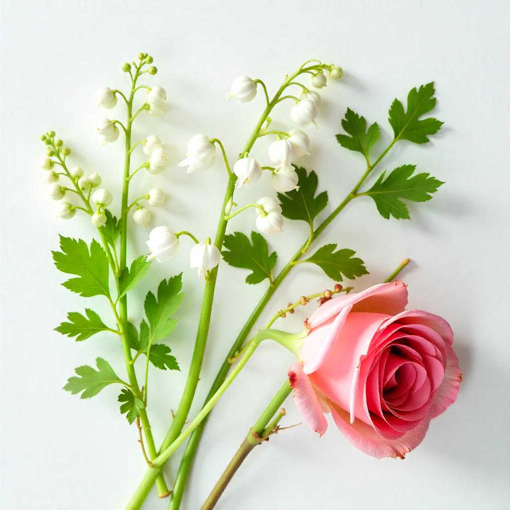 Aldehídos y rosa representando las notas olfativas del perfume.